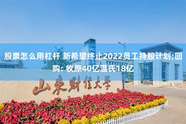 股票怎么用杠杆 新希望终止2022员工持股计划;回购: 牧原40亿温氏18亿