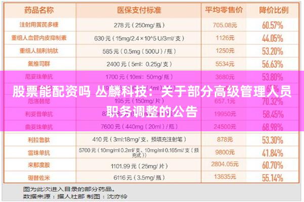 股票能配资吗 丛麟科技：关于部分高级管理人员职务调整的公告