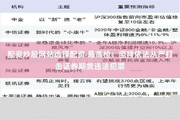 配资炒股网站选择配资 最高检：坚持依法从严打击证券期货违法犯罪