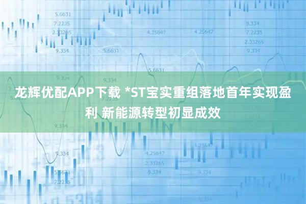 龙辉优配APP下载 *ST宝实重组落地首年实现盈利 新能源转型初显成效